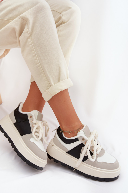 Sneakers model schoenen Dames met platform grijs Florinda