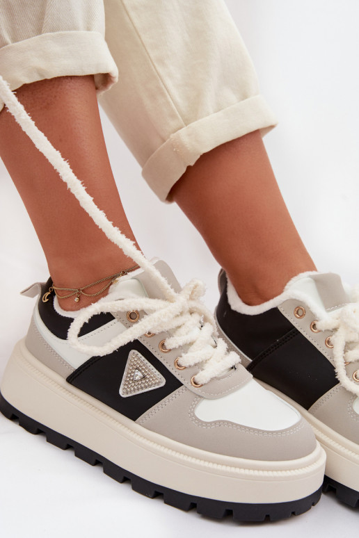 Sneakers model schoenen Dames met platform grijs Florinda