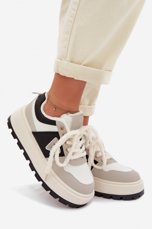 Sneakers model schoenen Dames met platform grijs Florinda