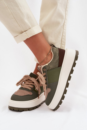 Vrouwen sportschoenen met platform in groene kleur Florinda