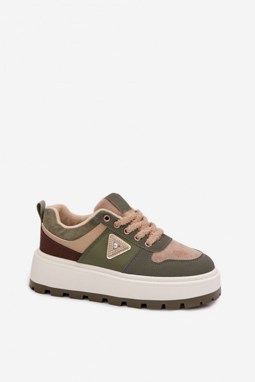 Sneakers model schoenen Dames met platform groene kleur Florinda