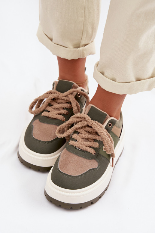 Sneakers model schoenen Dames met platform groene kleur Florinda