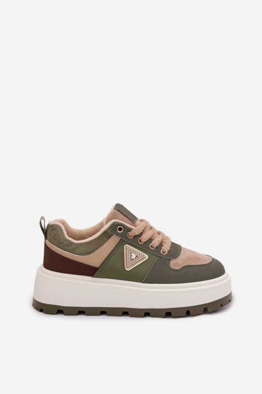 Sneakers model schoenen Dames met platform groene kleur Florinda