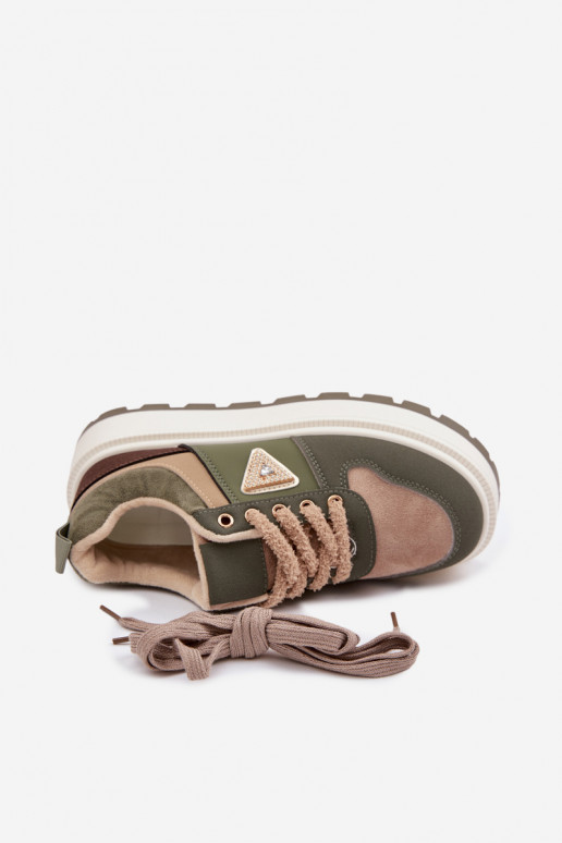 Sneakers model schoenen Dames met platform groene kleur Florinda