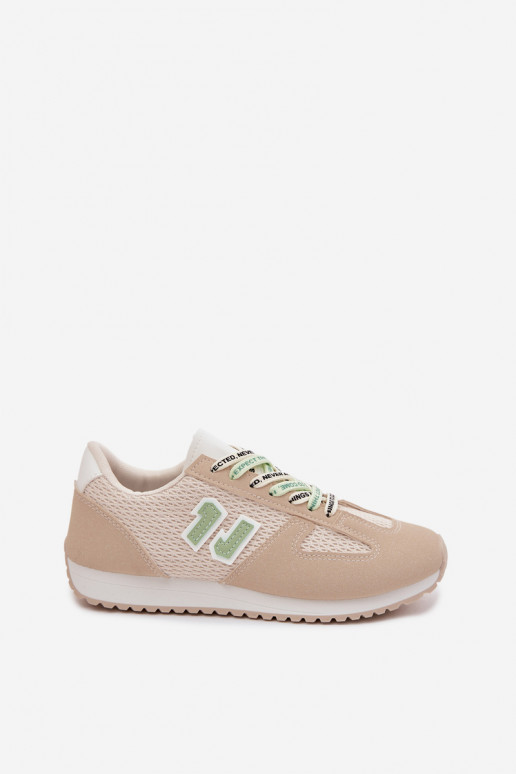 Sneakers model schoenen Dames Met sierlijk Vetersluitingm beige Henira