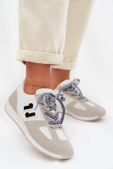 Vrouwen sportschoenen met decoratieve veters in grijze kleur Henira 2