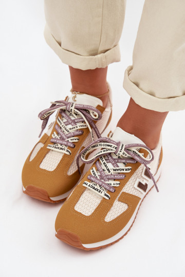 Vrouwen sportschoenen met decoratieve veters in gele kleur Henira