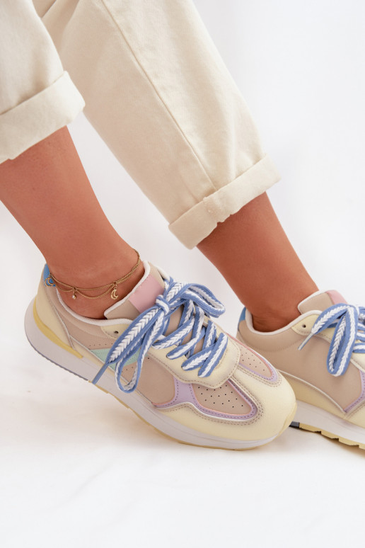 Sneakers model schoenen Dames van ecoleer geel Kelira