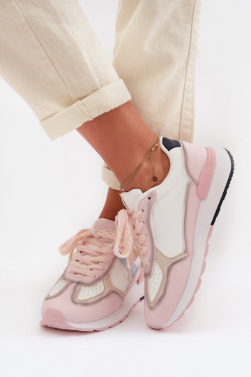 Vrouwen sportschoenen van kunstleer in rozenkleur Kelira 2