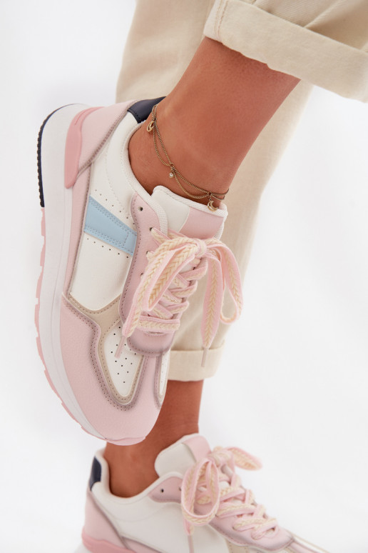 Sneakers model schoenen Dames van ecoleer roze Kelira