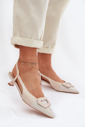 Dames sandalen Op een lage hak Met sierlijk Detalem beige Camira 2