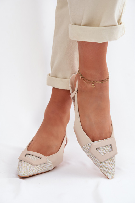 Dames sandalen Op een lage hak Met sierlijk Detalem beige Camira