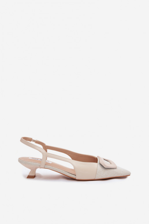 Dames sandalen Op een lage hak Met sierlijk Detalem beige Camira