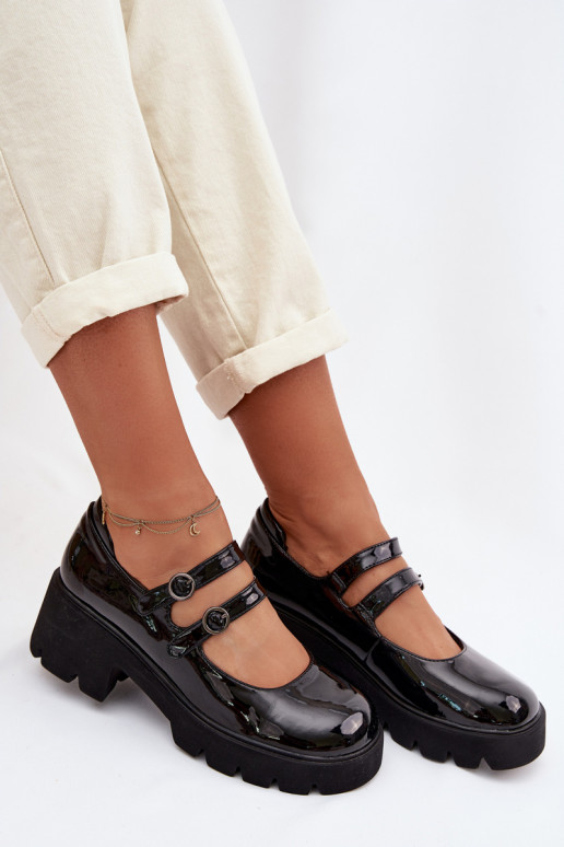 met lakeffect Dames schoenen met hakken Met Strepen zInart Kamira