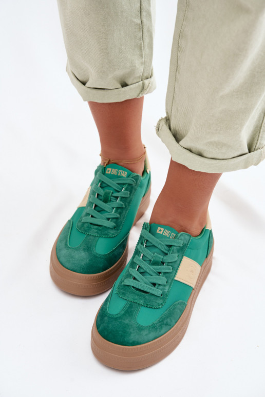 van suède Sneakers model schoenen Dames Big Star TT274163 groene kleur