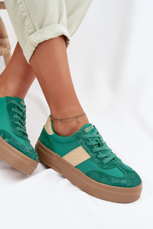 van suède Sneakers model schoenen Dames Big Star TT274163 groene kleur