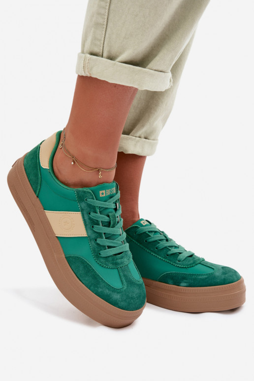 van suède Sneakers model schoenen Dames Big Star TT274163 groene kleur