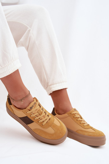 Dames suède sneakers in sportieve stijl Big Star TT274166 geel