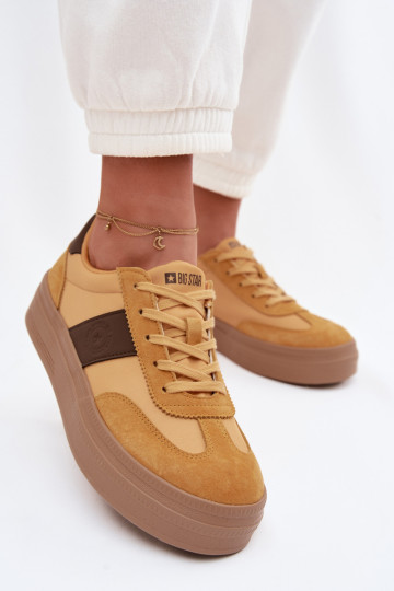 van suède Sneakers model schoenen Dames Big Star TT274166 geel 2