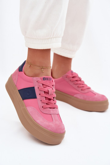 Dames suède sneakers in sportieve stijl Big Star TT274164 roze 2