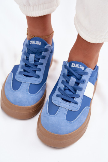 Dames suède sneakers in sportieve stijl Big Star TT274165 blauw 2