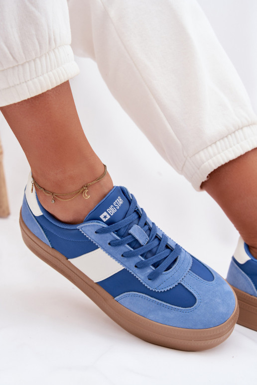 van suède Sneakers model schoenen Dames Big Star TT274165 blauIn