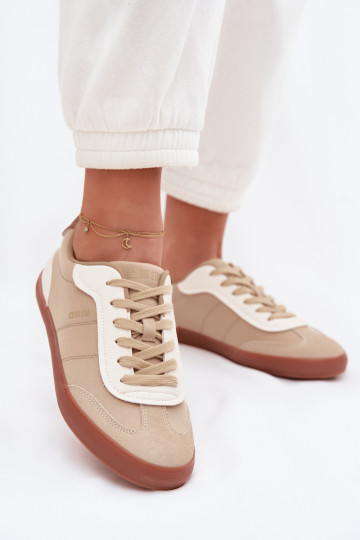 Dames sneakers in sportieve stijl Big Star TT274420 zandkleur 2