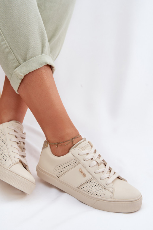 Sneakers model schoenen Dames met elementen van opengeInerkt Big Star TT274292 beige