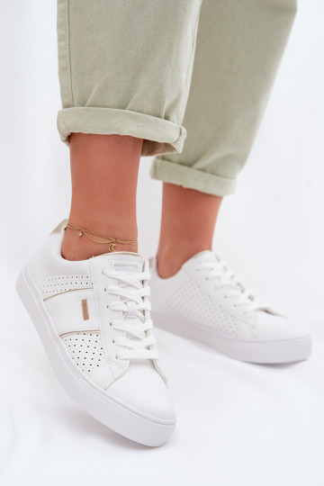 Dames sportieve schoenen met open elementen Big Star TT274291 witte kleur
