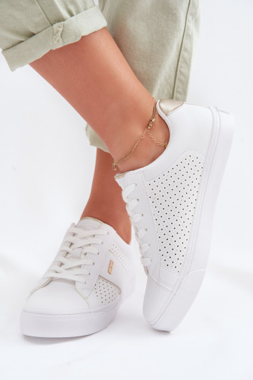 Dames sportieve schoenen met open elementen Big Star TT274291 witte kleur 2