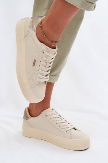 Sportieve schoenen met platform Big Star TT274806 zandkleur