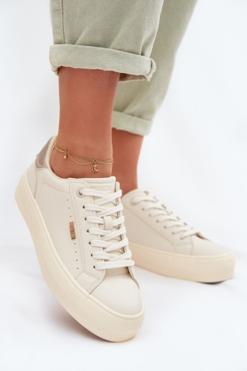 Sportieve schoenen met platform Big Star TT274806 zandkleur 2