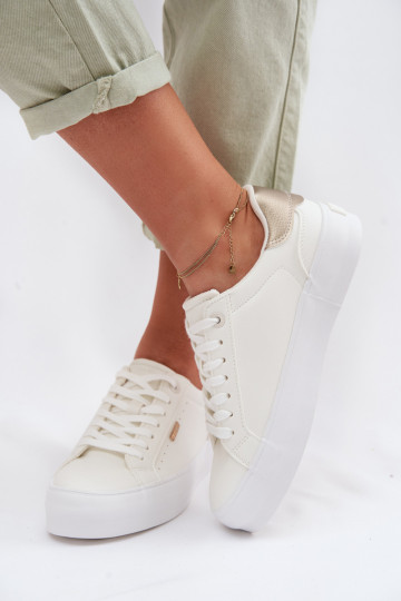 Sportieve schoenen met platform Big Star TT274805 witte kleur