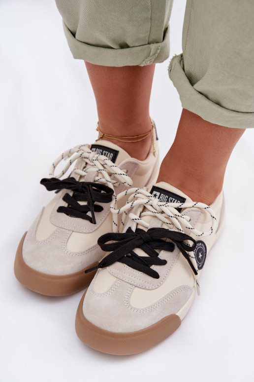 Sneakers model schoenen DamesPodInójnym Vetersluitingm Big Star TT274168 beige