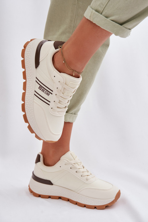 Sneakers model schoenen Dames met platform Big Star TT274881 Hi-Poly System beige