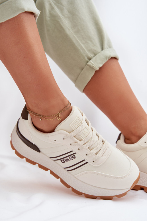 Sneakers model schoenen Dames met platform Big Star TT274881 Hi-Poly System beige