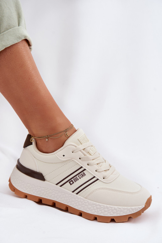 Sneakers model schoenen Dames met platform Big Star TT274881 Hi-Poly System beige