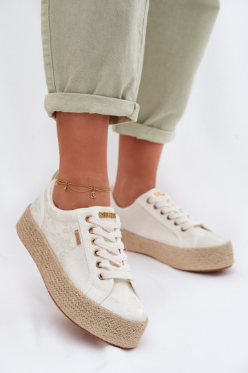 Espadrilles met platform Big Star TT274346 ivoorkleur