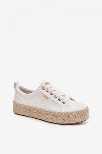Espadrilles met platform Big Star TT274346 ivoorkleur 2