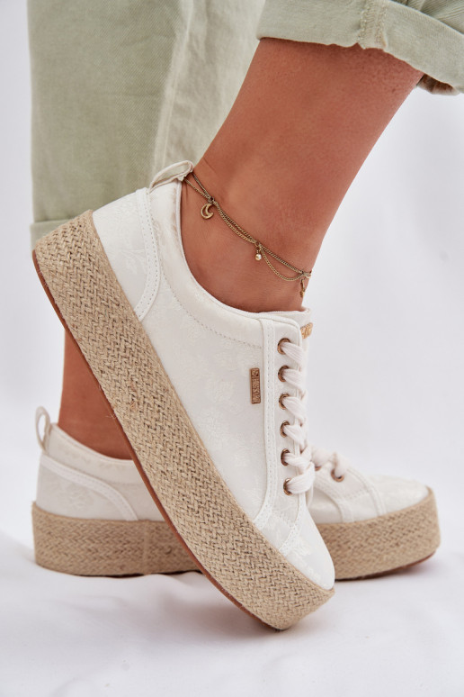 vrijetijdsschoenen Espadrilles met platform Big Star TT274346 ivoor