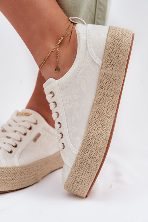 vrijetijdsschoenen Espadrilles met platform Big Star TT274346 ivoor