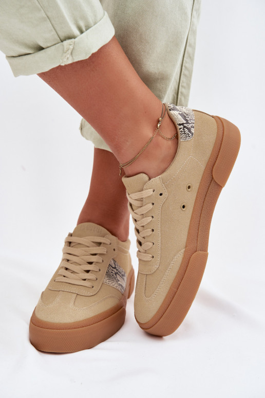 Sneakers model schoenen Dames Ze INstaInkami Slangenhuid Big Star TT274298 beige