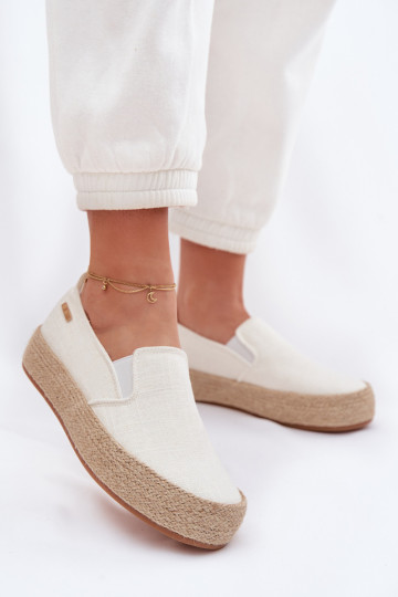 Espadrilles met platform Big Star TT274090 ivoorkleur 2