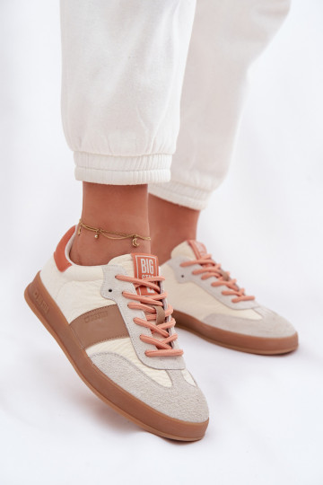 Suède dames sportieve schoenen Big Star TT274725 zandkleur 2