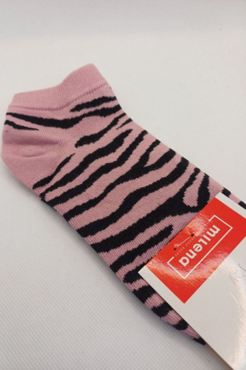 Kinderen enkelsokken Zebra roze 2