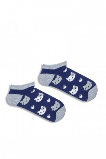 Kinderen enkelsokken Katten donkerblauw