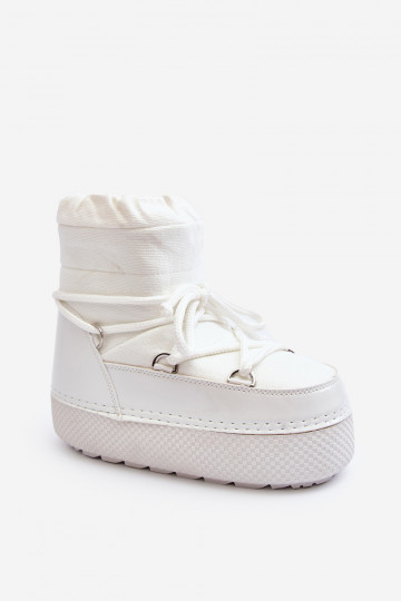 Dames sneeuwlaarzen met stijlvolle details witte kleur