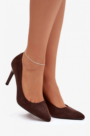 Kunstsuède schoenen Sergio Leone 1339, chocolade kleur