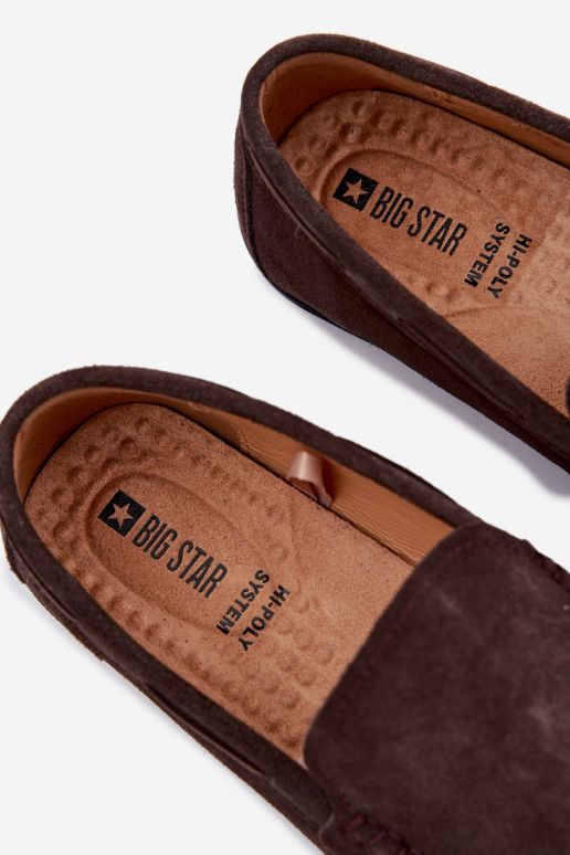 Mocassins voor mannenOpturalnego van suèdeu Big Star TT174202 CzekoladoIne