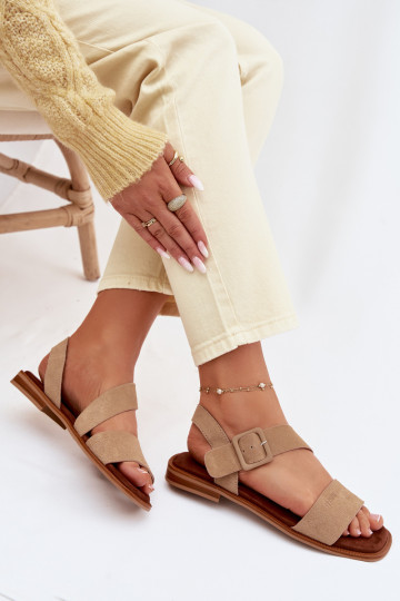 Dames sandalen van suède Big Star TT274491 zandkleur